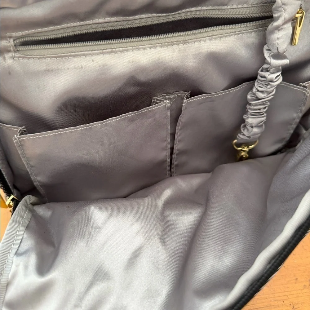 Jujube Black and White Chevron Backpack Diaper Bag Baby Bag Insulated